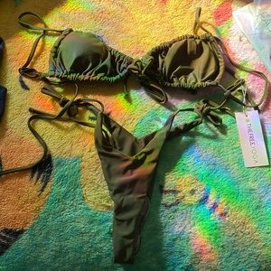 2 Piece Bikini from Fashion Nova. Color is Olive. Size Small.